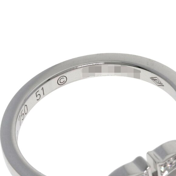 CARTIER C Heart Diamond 51 Ring K18WG Ladies White Gold - Picture 7 of 8